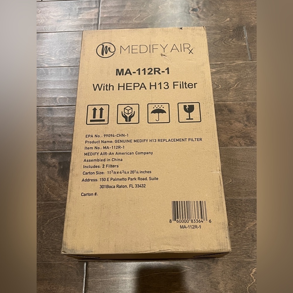 Medify Air MA-112R-1 Hepa H13 Filter Set Of 2 Replacement Filter New Open Box.